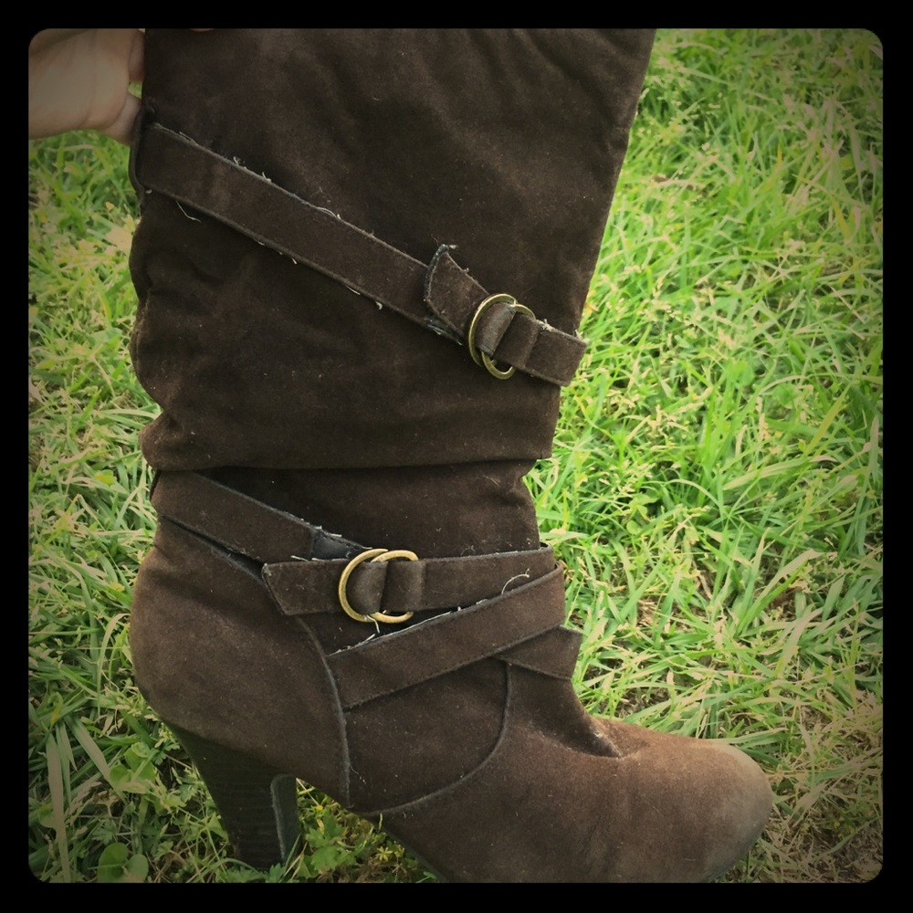 Brown Buckle Boots